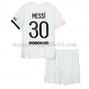 Paris Saint Germain PSG Børn Fodboldtrøjer 2021-22 Lionel Messi 30 Udebanetrøje